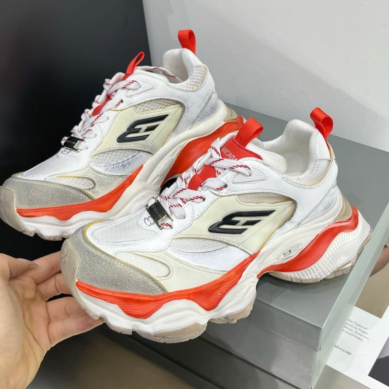 Унисекс спортни обувки с дебел подметник, естествена кожа, кръгъл нос, 6–8 см ток, връзки, текстилна стелка