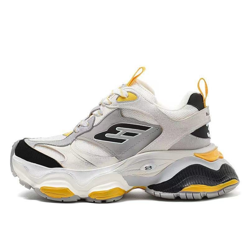 Унисекс спортни обувки с дебел подметник, естествена кожа, кръгъл нос, 6–8 см ток, връзки, текстилна стелка