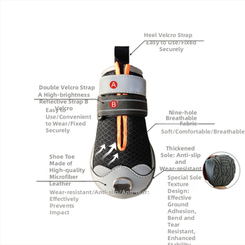 Παπούτσια σκύλου με προστασία πατουών, ζεστά, αδιάβροχα, αντιολισθητικά, ανθεκτικά με σκληρή σόλα