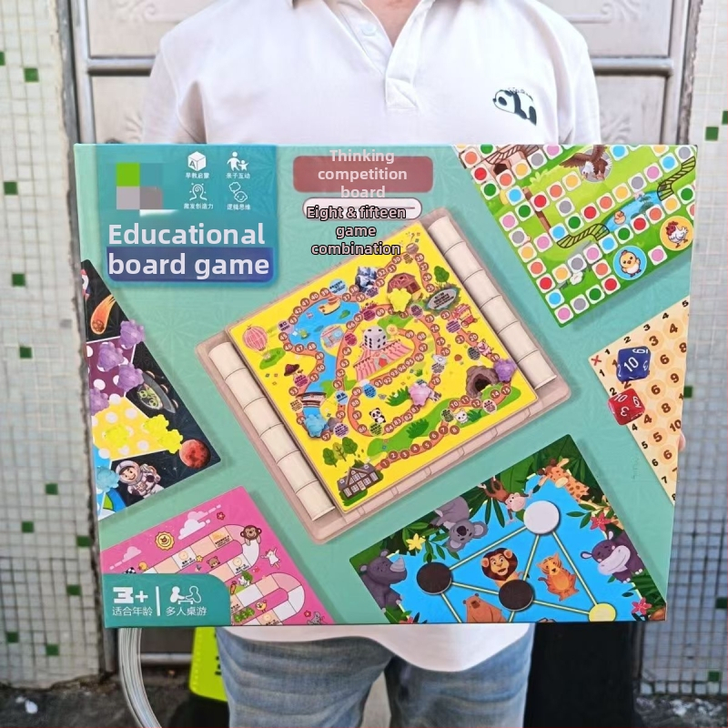 15-u-1 plastična edukativna društvena igra s Aeroplane Chess, Gomoku i Chinese Checkers za djecu od 4 do 14 godina