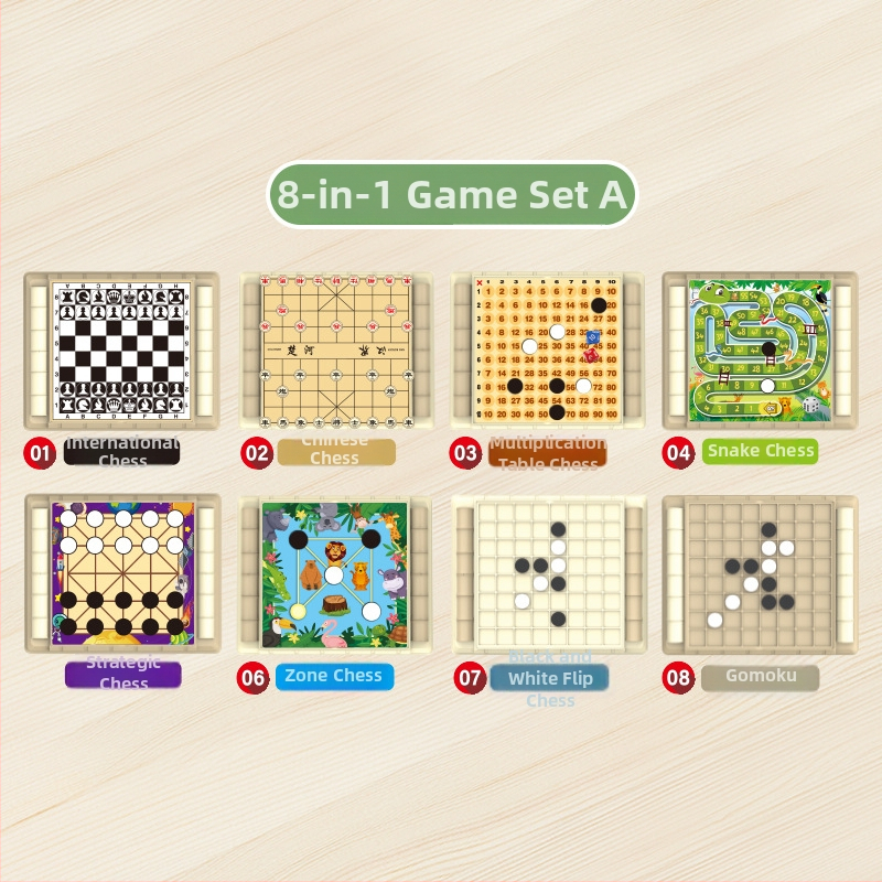 15-u-1 plastična edukativna društvena igra s Aeroplane Chess, Gomoku i Chinese Checkers za djecu od 4 do 14 godina