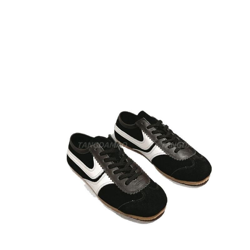 Unisex δερμάτινα αθλητικά με τετράγωνη μύτη, χαμηλό ύψος, κορδόνια, καουτσούκ σόλα, αναπνεύσιμη επένδυση