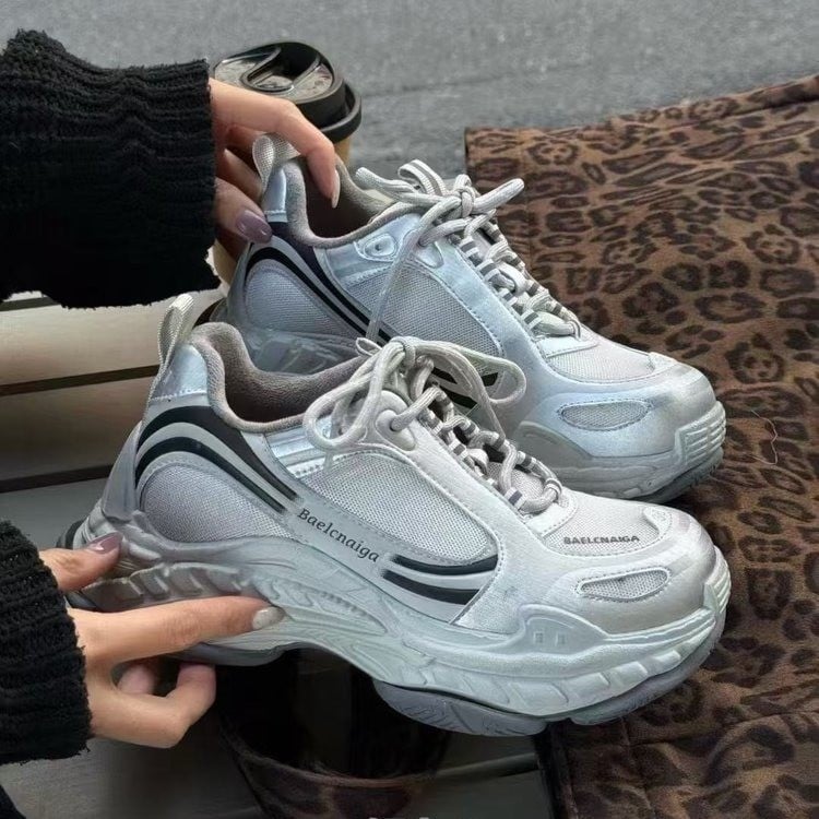 Дамски обувки dad shoes с мека кожена горна част и плат, 3–5 см височина на тока, предно връзване, подплата от изкуствен плюш