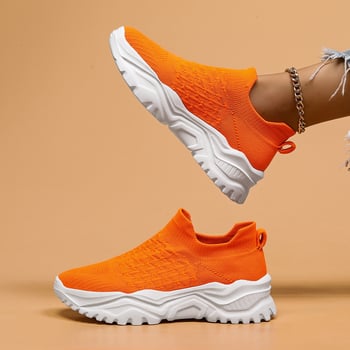 Γυναικεία ανάλαφρα παπούτσια από δίχτυ, χωρίς κορδόνια, με EVA σόλα και μεσαίο ύψος τακουνιού 3–5 cm