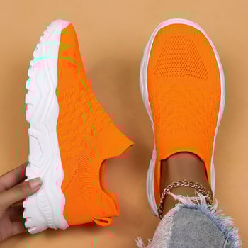 Γυναικεία ανάλαφρα παπούτσια από δίχτυ, χωρίς κορδόνια, με EVA σόλα και μεσαίο ύψος τακουνιού 3–5 cm