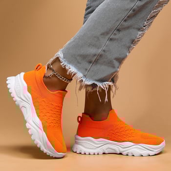 Γυναικεία ανάλαφρα παπούτσια από δίχτυ, χωρίς κορδόνια, με EVA σόλα και μεσαίο ύψος τακουνιού 3–5 cm