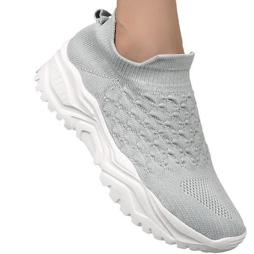 Γυναικεία ανάλαφρα παπούτσια από δίχτυ, χωρίς κορδόνια, με EVA σόλα και μεσαίο ύψος τακουνιού 3–5 cm