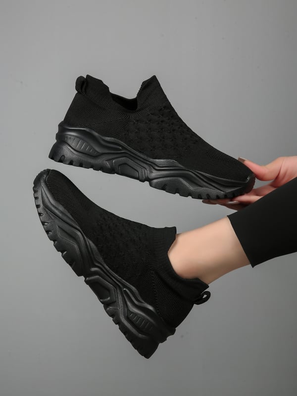 Γυναικεία ανάλαφρα παπούτσια από δίχτυ, χωρίς κορδόνια, με EVA σόλα και μεσαίο ύψος τακουνιού 3–5 cm