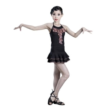 Σετ φούστα λατινικού χορού με λεοπάρ print για ενήλικες γυναίκες – ύφασμα Milk Silk, φόδρα βαμβάκι