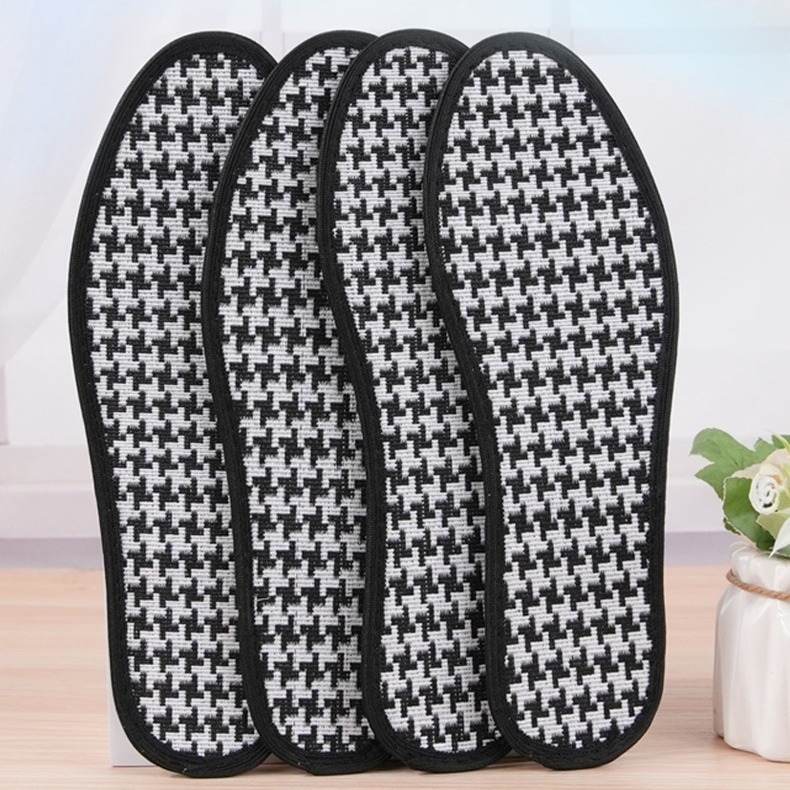 Uložci za cipele s houndstooth uzorkom i bambusovim ugljem, prozračni, upijaju znoj, puna podstava, za sportske i kožne cipele, sve sezone