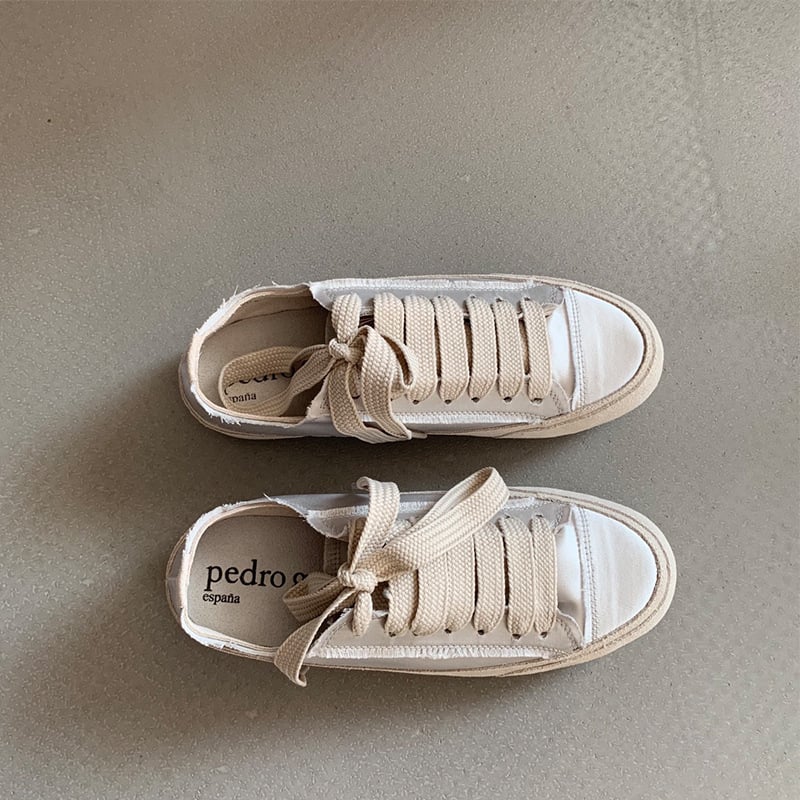 Γυναικεία σατέν αθλητικά με επάνω μέρος από σατέν, εσωτερικό από γνήσιο δέρμα, TPU φαρδιά σόλα, μεσαίου ύψους τακούνι 3–5 cm, κλείσιμο με κορδόνια