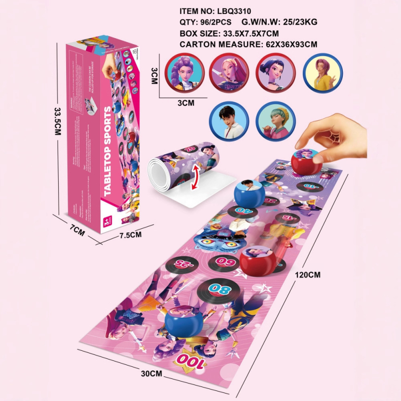 Stolna igra Gomoku i curlinga, od nehrđajućeg čelika, četvero-djelna interaktivna igra, kutija u boji