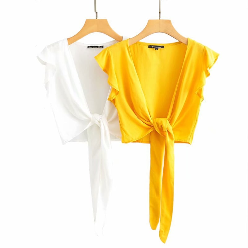 Košulja s vezanim kopčama, poliester, kratki rukavi, udoban kroj, kardigan stil, euro-američki streetwear