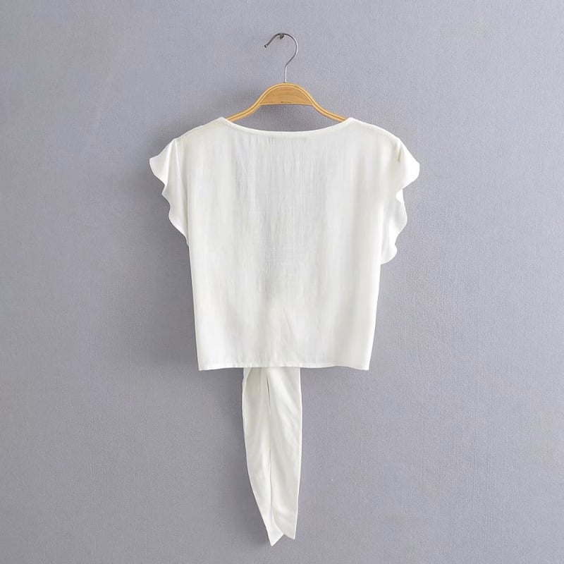 Košulja s vezanim kopčama, poliester, kratki rukavi, udoban kroj, kardigan stil, euro-američki streetwear