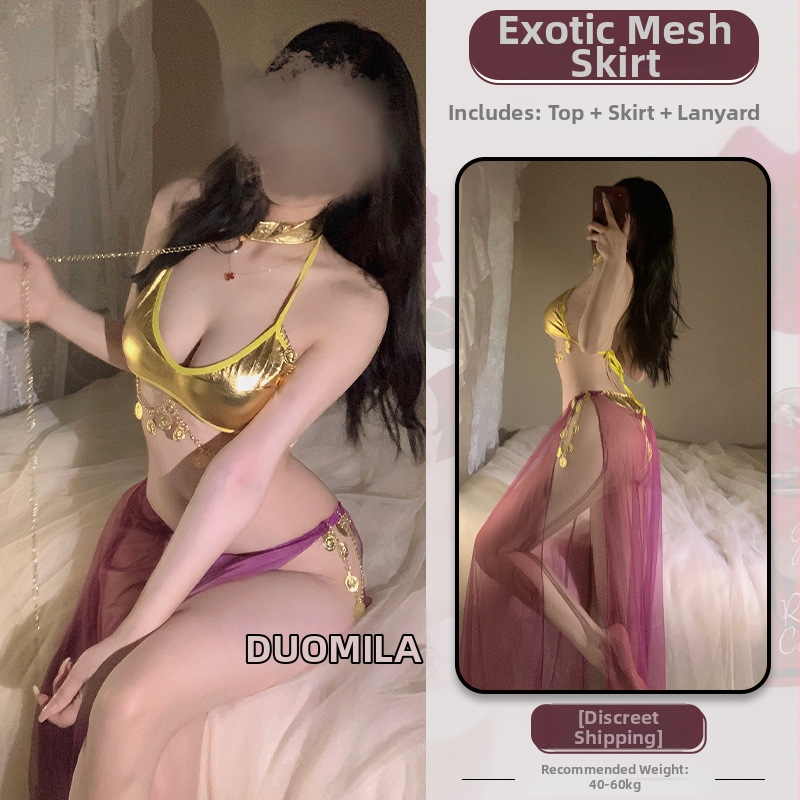 Cosplay kostým na scénu pre belly dance, sieťový štýl spodného prádla, polyester 90–95%