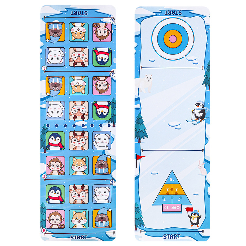 Asztali curling játék beltéri használatra — családi szórakozás, kétjátékos és többjátékos módok, korai nevelés, szellemi fejlődés, műanyag kivitel (4–14 éveseknek).