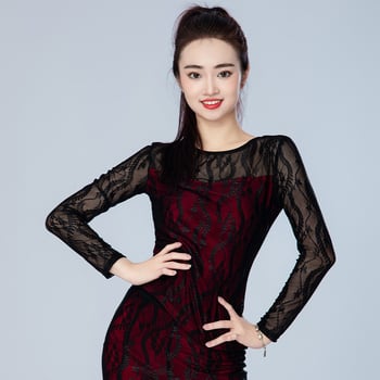 Latin tánc felső hosszú ujjú, karcsú szabás – pamut/polieszter keverék (65% pamut / 35% poliészter) – alkalmas has-táncra, latin és standard táncra