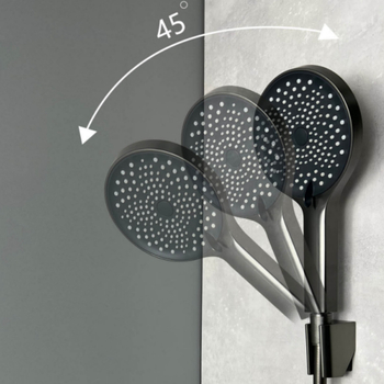 Zuhanyspray tartó, csavaros rögzítés, ABS műanyag, PVD nikkelezett bevonat