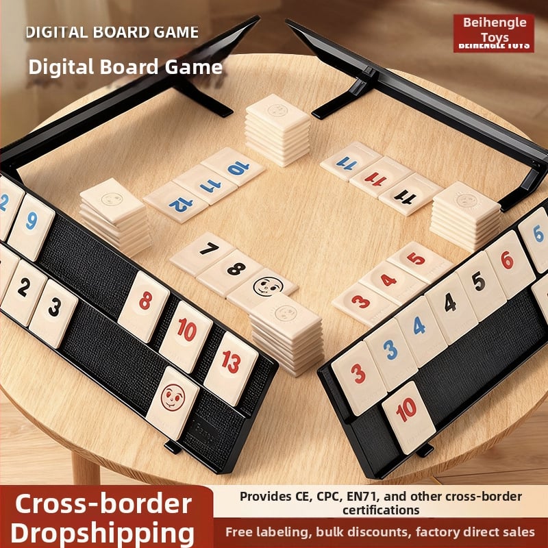 Cross-border Israeli Mahjong Lami: Gyerekeknek szóló asztali oktató játék – Digitális megvilágítás, műanyag, 7–14 és 15–35 évesek számára, csomagolás: zacskó és színes doboz