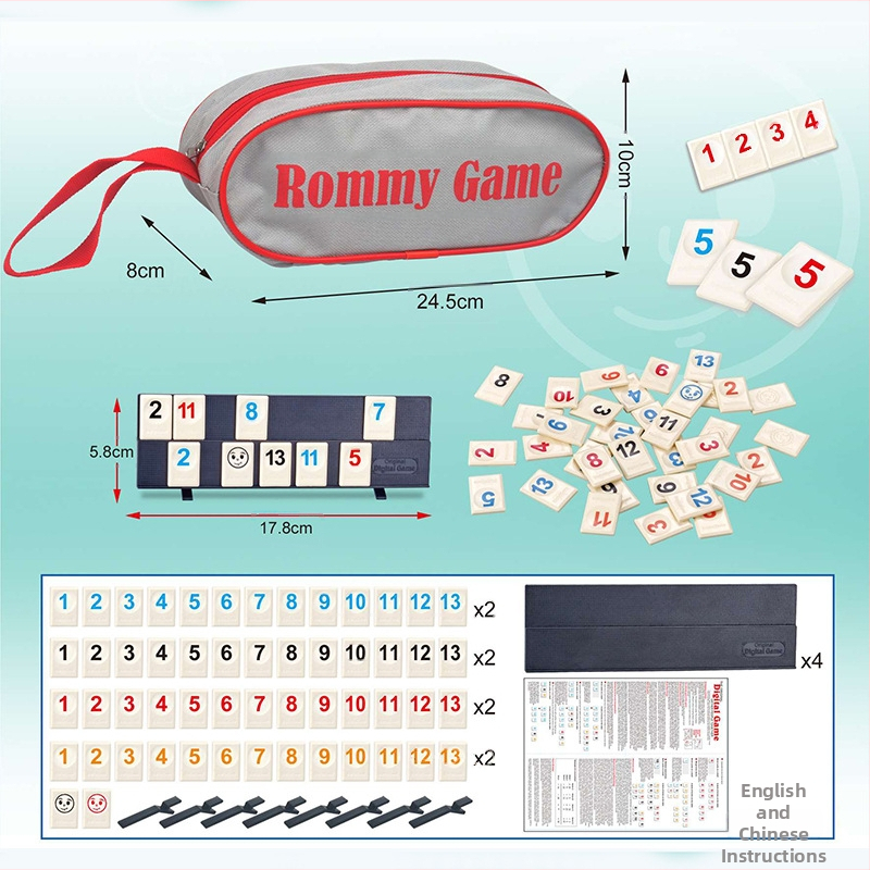 Cross-border Israeli Mahjong Lami: Gyerekeknek szóló asztali oktató játék – Digitális megvilágítás, műanyag, 7–14 és 15–35 évesek számára, csomagolás: zacskó és színes doboz
