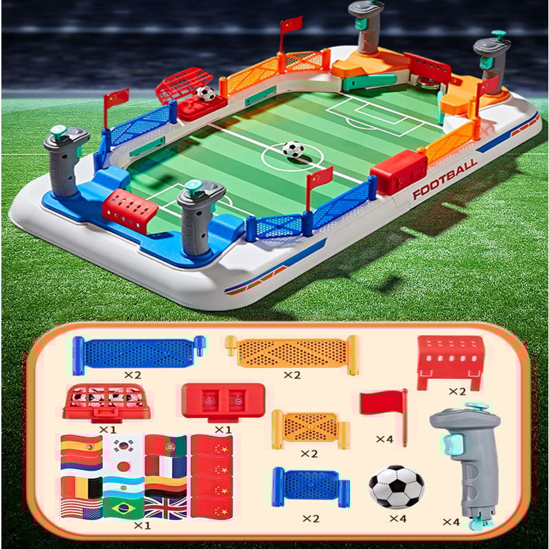 Kétszemélyes asztali foci – ABS anyag, Little Bass márka; kettős küzdelem kéz-szem koordinációval és továbbfejlesztett játékmenet; 4–6, 7–14 és 15–35 éveseknek