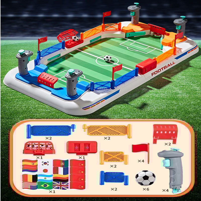 Kétszemélyes asztali foci – ABS anyag, Little Bass márka; kettős küzdelem kéz-szem koordinációval és továbbfejlesztett játékmenet; 4–6, 7–14 és 15–35 éveseknek