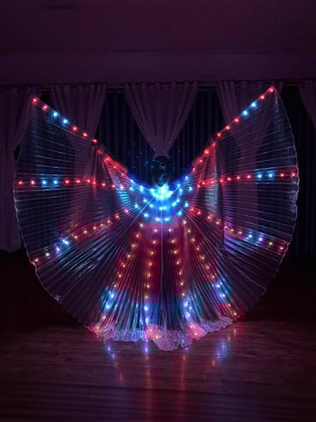 LED világító szárnyak hastánchoz – színváltó szárnyak, poliészter, márka excellent nuclear, gyártói eredet, 2022 nyár