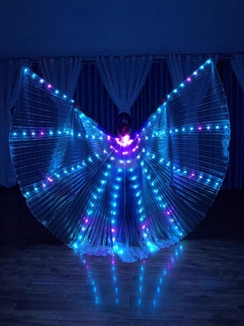 LED világító szárnyak hastánchoz – színváltó szárnyak, poliészter, márka excellent nuclear, gyártói eredet, 2022 nyár