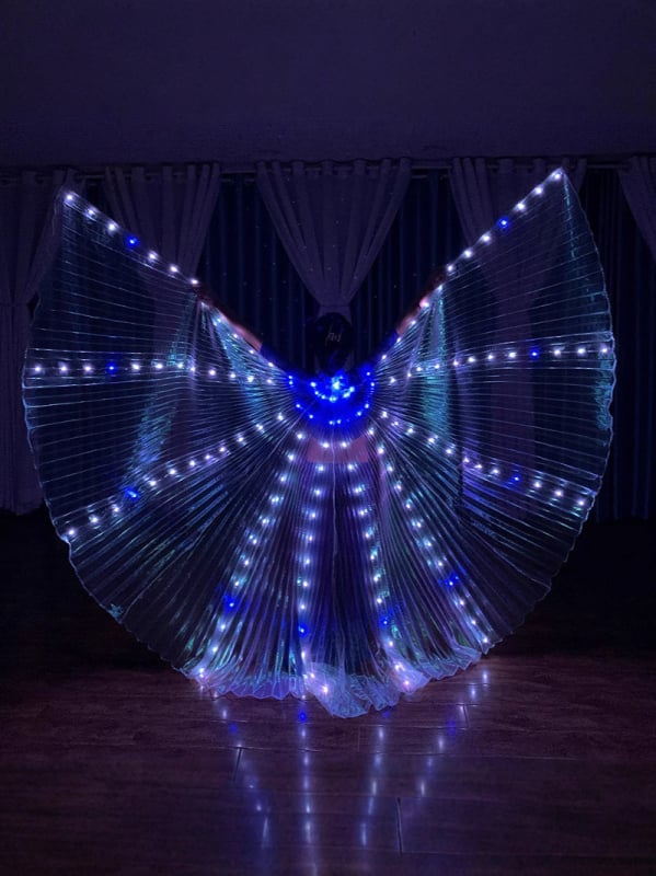 LED világító szárnyak hastánchoz – színváltó szárnyak, poliészter, márka excellent nuclear, gyártói eredet, 2022 nyár