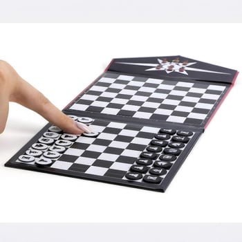 Aia mágneses hajtogatható sakk-könyv utazó kiadás — asztali sakkjáték, papír anyag, blister csomagolás, 7–14 éveseknek