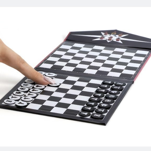 Aia mágneses hajtogatható sakk-könyv utazó kiadás — asztali sakkjáték, papír anyag, blister csomagolás, 7–14 éveseknek