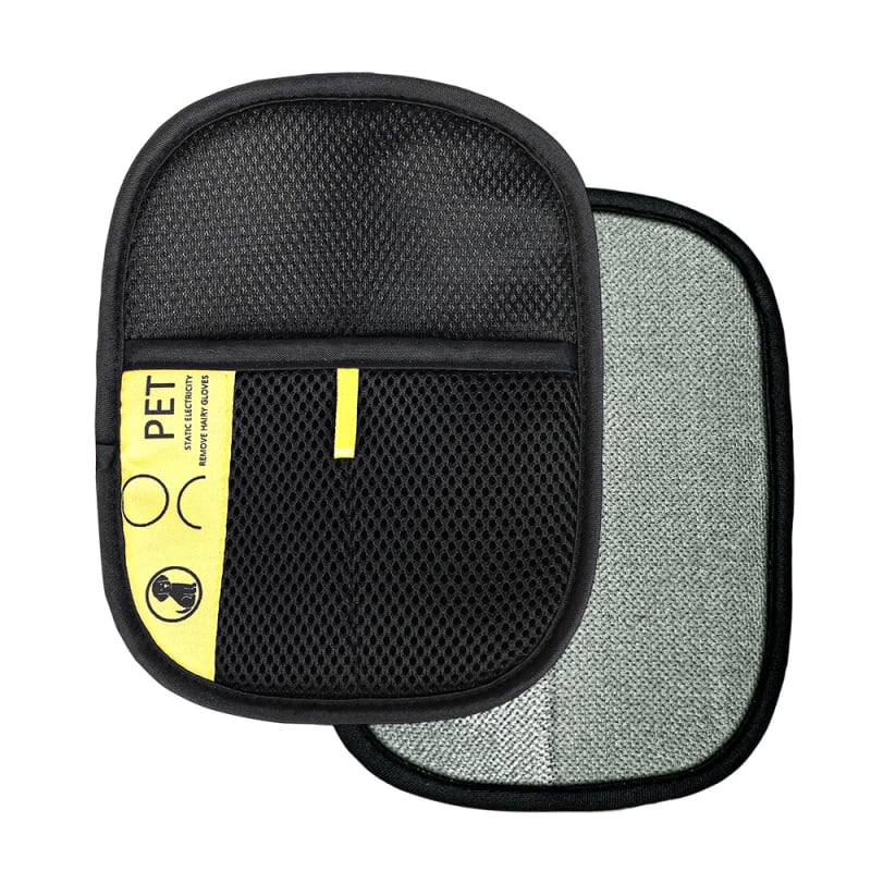 Állati szőrzet eltávolító statikus kesztyű, textil anyagból, négyszögletes hajkefe és kétirányú kefe
