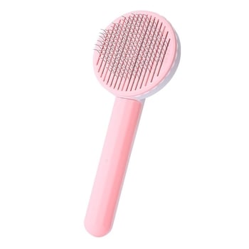 Önkitisztuló tűs fésű macskáknak és kutyáknak — szőrszálak eltávolítása, masszázs, műanyag + rozsdamentes acél