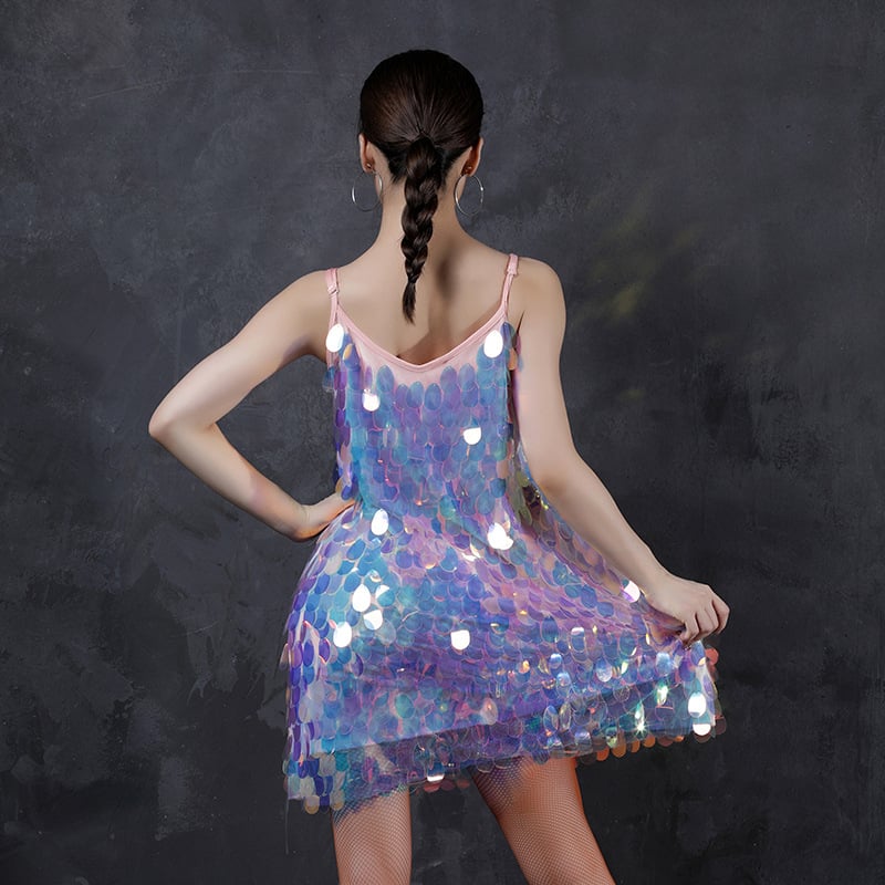 Latin tánc vállpántos ruha flitterekkel, modál anyagból (70% modál) és 30% flitter, nők számára