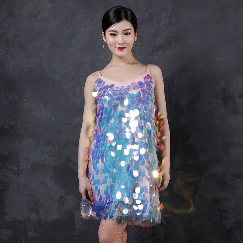 Latin tánc vállpántos ruha flitterekkel, modál anyagból (70% modál) és 30% flitter, nők számára