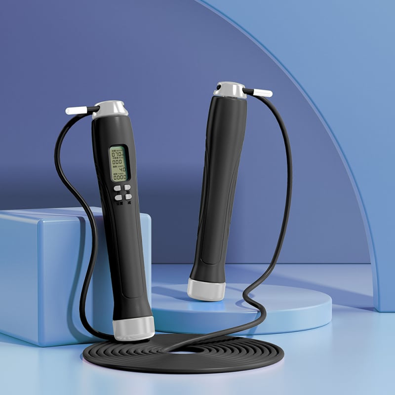 Bosskay vezeték nélküli intelligens ugrókötél – állítható, számoló funkcióval, kettős használat diákok és felnőttek számára; ABS anyag, 2.8 specifikáció, fitnesz és sport