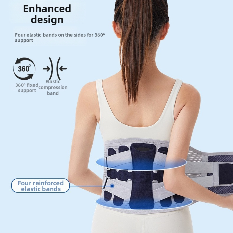 Uniszex deréktámasz öv acéllemez-támogatással, poliészter rostból, felnőtteknek, futáshoz, fitneszhez és egészség-masszázshoz