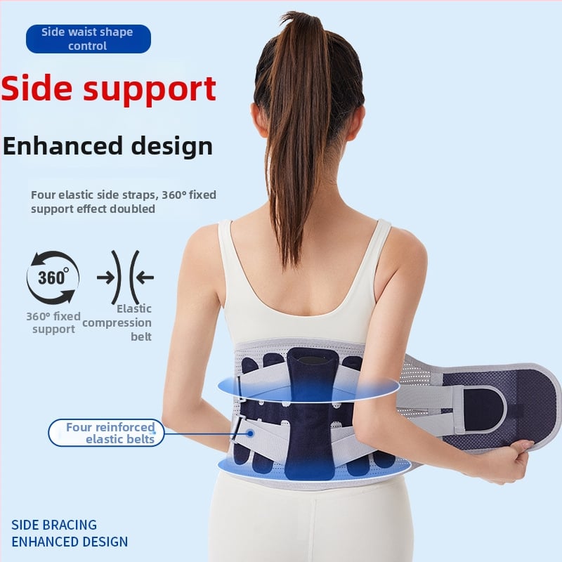 Uniszex deréktámasz öv acéllemez-támogatással, poliészter rostból, felnőtteknek, futáshoz, fitneszhez és egészség-masszázshoz