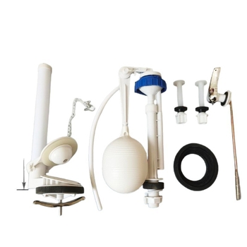 WC tartály kiegészítők – vintage osztott dizájn, univerzális úszó golyó bemeneti szelep, lefolyó szelep és nyomásra működő kapcsoló a víztakarékosságért