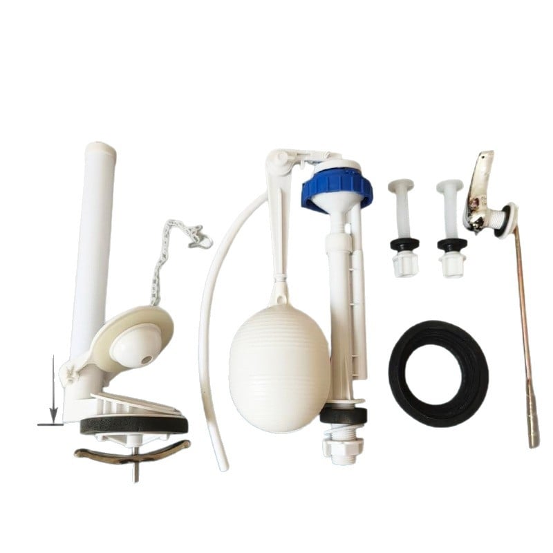 WC tartály kiegészítők – vintage osztott dizájn, univerzális úszó golyó bemeneti szelep, lefolyó szelep és nyomásra működő kapcsoló a víztakarékosságért