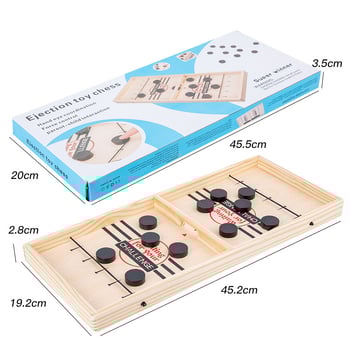 Fából készült két az egyben Flying Chess és Bounce Chess társasjáték, családi oktató játék 14 éves kortól