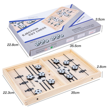 Fából készült két az egyben Flying Chess és Bounce Chess társasjáték, családi oktató játék 14 éves kortól