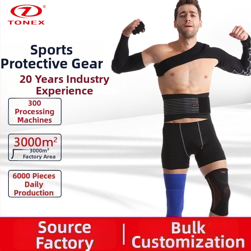 Nylonból készült kombinált sportvédő – védelem a tenyernek, csuklónak, deréknek, térdnek és bokának; alkalmas futásra, edzésre, kosárlabdára, röplabdára, asztaliteniszre és badmintonra (Dz-01-customized).