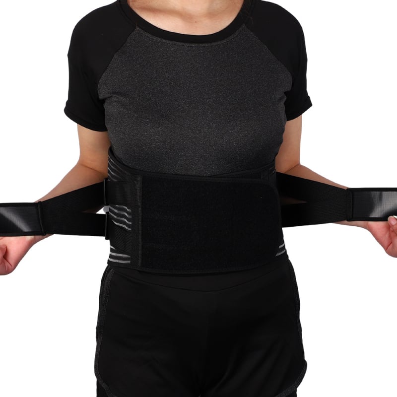 Derék támasz öv, elasztikus dupla kompresszióval, légáteresztő hálós szerkezettel, poliészter rostból, súlyemeléshez és edzéshez