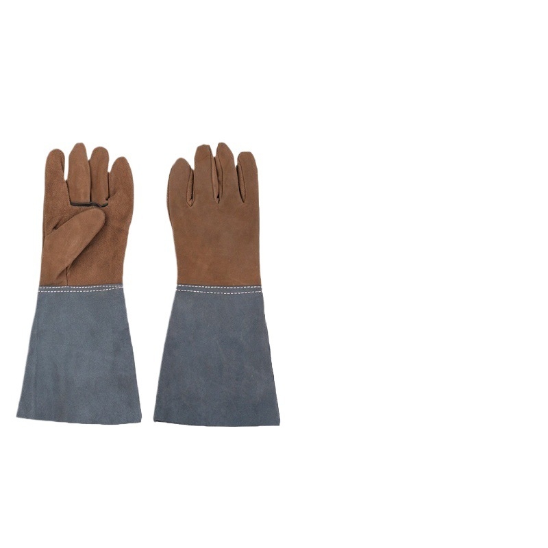 Háziállatoknak készült harapás elleni kesztyű macskáknak és kutyáknak – marhabőr, hosszított hossz, szakadásálló, fürdetéshez és kiképzéshez