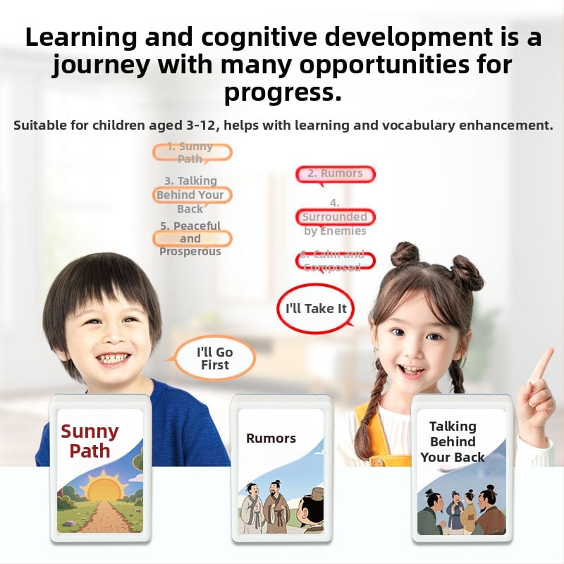 Oktatási kétfős idiom Mahjong játék gyerekeknek — interaktív családi társasjáték, műanyag, korosztály 7–14