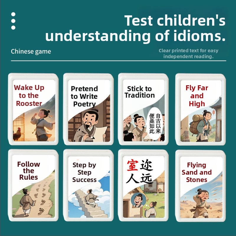 Oktatási kétfős idiom Mahjong játék gyerekeknek — interaktív családi társasjáték, műanyag, korosztály 7–14