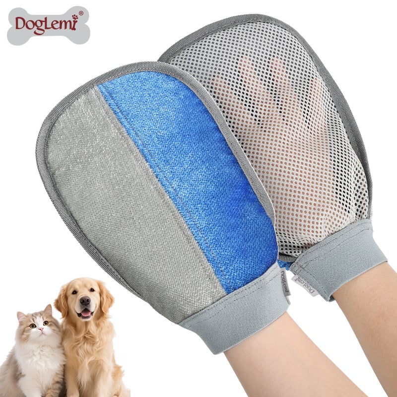 Macska- és kutyaszőr eltávolító kesztyűk — poliészter-pamut anyag, márka doglemi, bútorokról szőrt eltávolítva