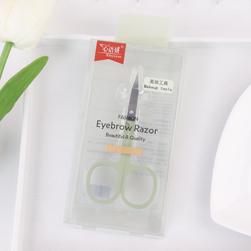 Szemöldökolló - rozsdamentes acél, csúszásgátló, szalonminőség, modell E0552, Bengbu eredet