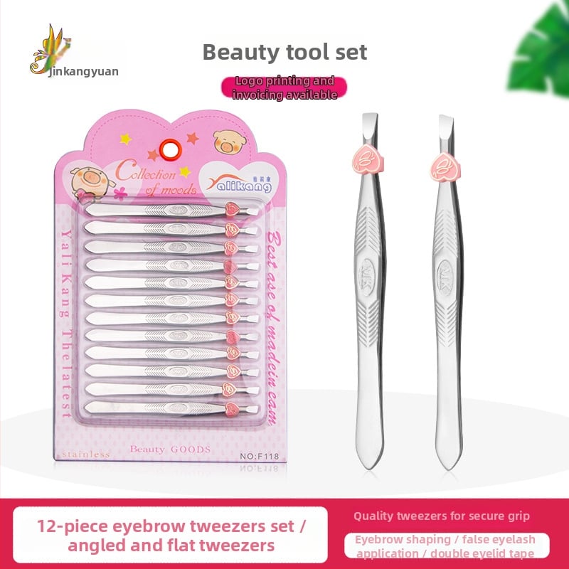 Rozsdamentes acél szemöldökcsipesz ferde hegye a szemöldök formázásához